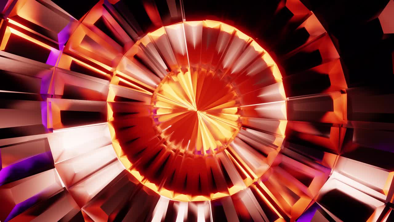 골드 파이어 디스크 칼레도스코프 운동 배경 vj 루프