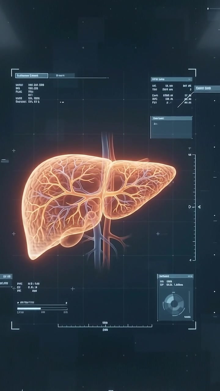 Digital Medical Scan of Human Liver Anatomy