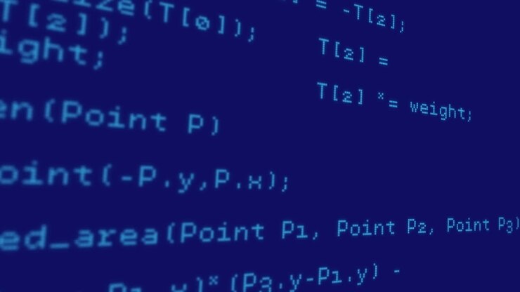 Animazione di elaborazione dati su sfondo blu