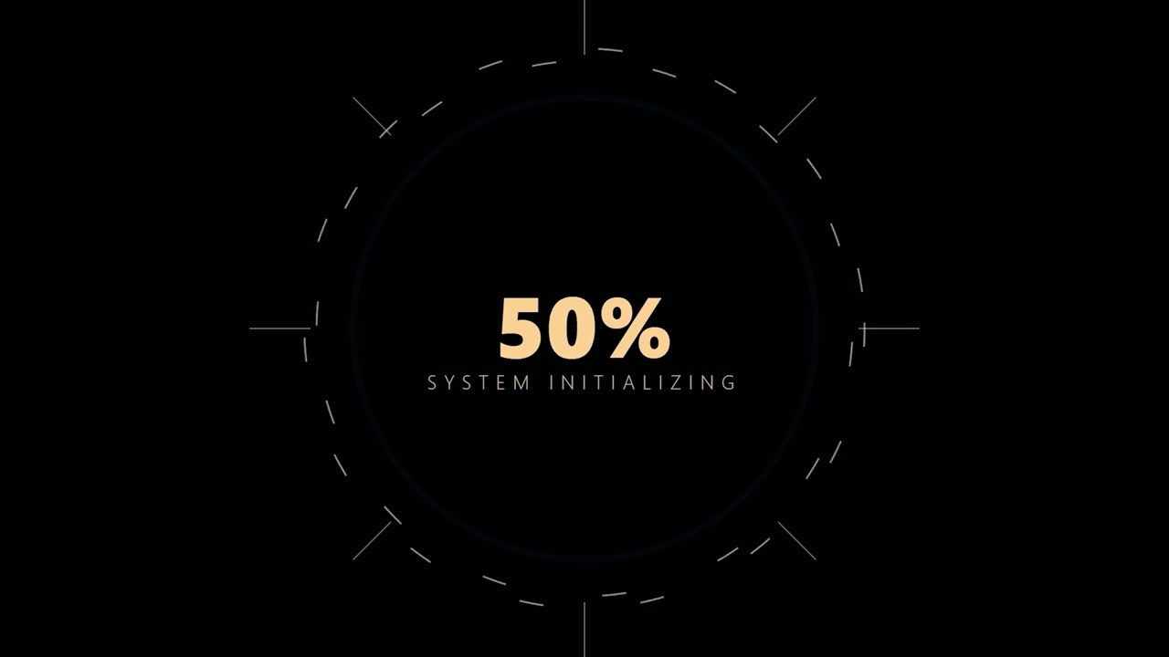 Digital Loading Progress Bar with System Initializing Text