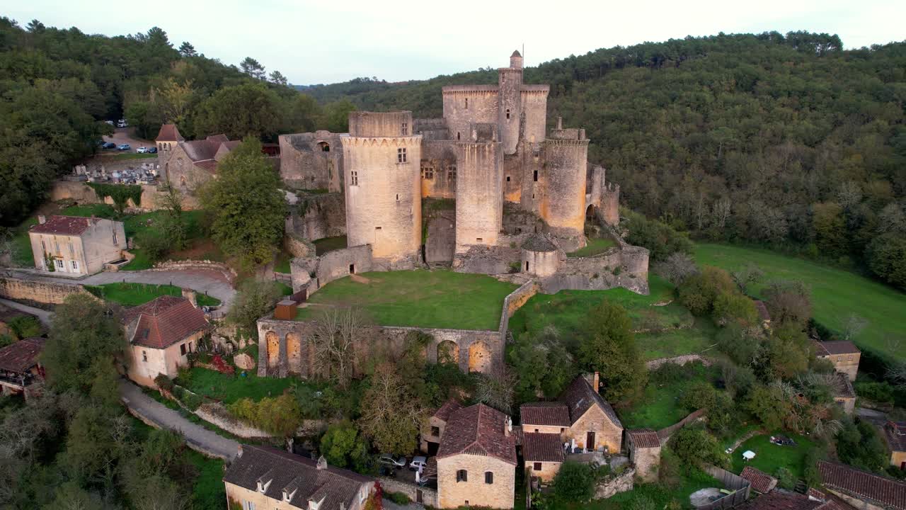 Majestic Bonaguil castle in France, late 16th-century military fortress