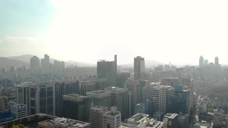 한국 도시, 서울 도시, 풍경, 스카이라인, 강남의 항공 영상
