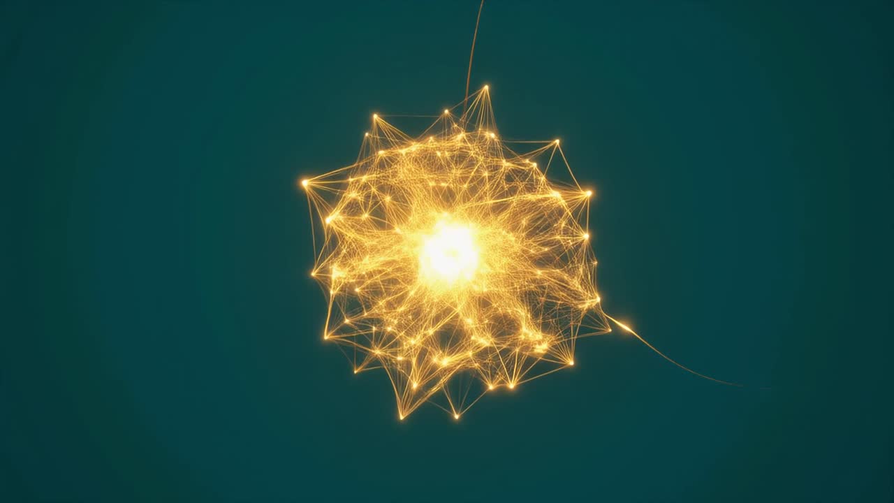 Rete Digitale Astratta di Linee Luminose in Espansione