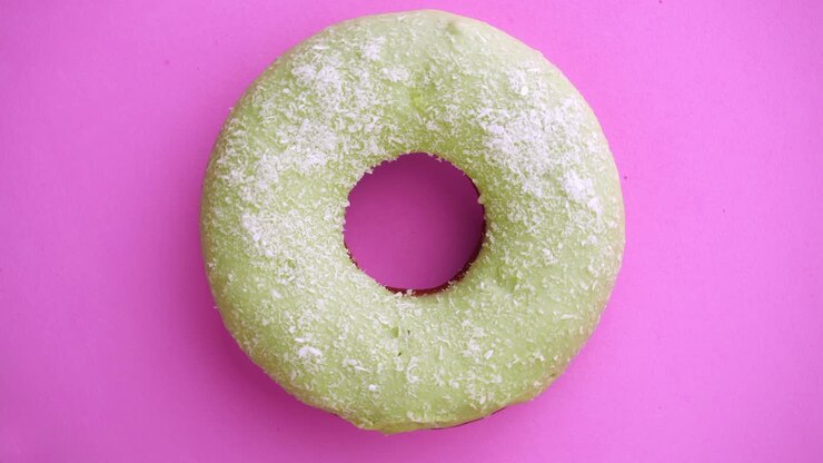 Doughnut glazed close-up.