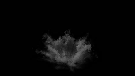 explosion of gray dust on black background