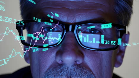 senior businessman analyzing financial data
