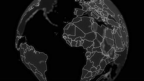 côte d'ivoire country alpha for editing data analysis technology globe rotating, cinematic video showcases a digital globe rotating, zooming in on ivory country alpha for editing template