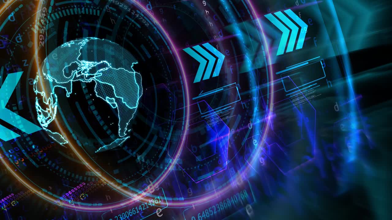 tecnología futurista de anillo digital con tierra digital proceso holográfico y análisis para grandes datos y fondo polígono de matriz