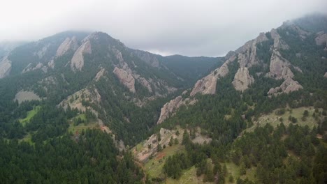 aerial view of flatirons valley in boulder, colorado with wildfire haze