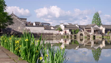 Arquitectura-De-Estilo-Chino,-Arquitectura-De-Estilo-Hui-En-La-Ciudad-De-Agua-De-Jiangnan