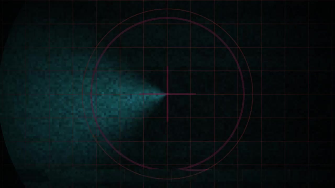 Schermo Radar Digitale in Scansione con Effetti Glitch