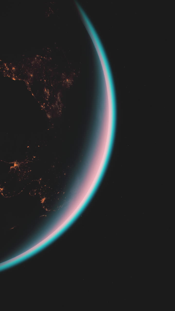 la tierra por la noche desde el espacio