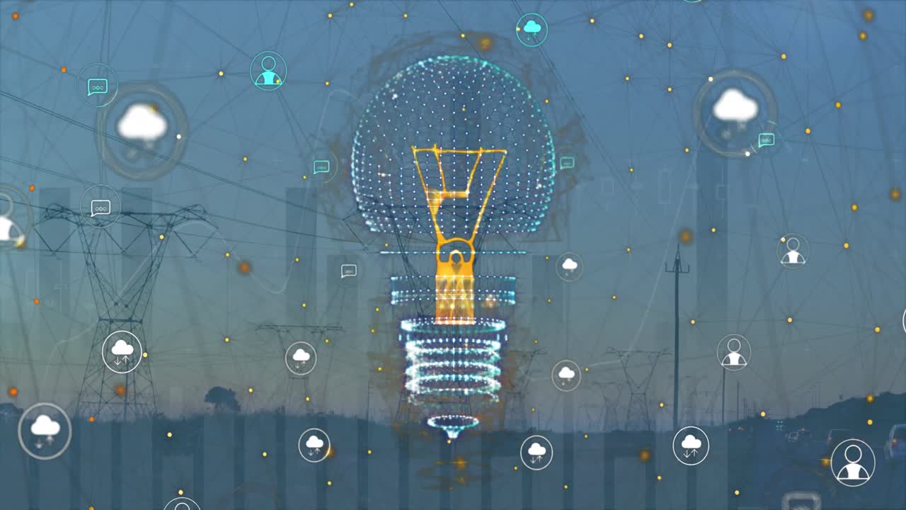 전구의 애니메이션, 아이콘과 연결 및 데이터 처리