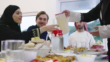 muslim family having a ramadan feast