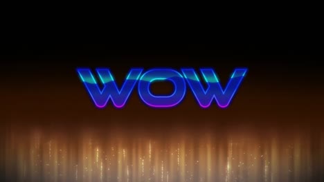 animación del texto wow sobre fondo negro