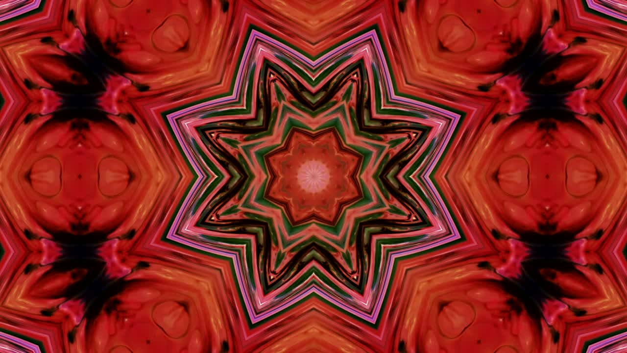 movimiento de caleidoscopio: círculos geométricos y formas de estrellas