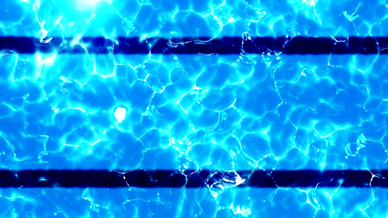vista desde la parte superior de la piscina, animación cg de la superficie del agua, bucle,