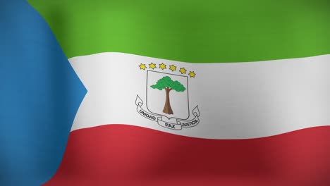 Animación-De-La-Bandera-De-Guinea-Ecuatorial-Ondeando-En-Movimiento.