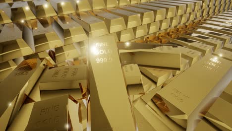 pila de barras de oro y negocios de financiación de inversiones, conceptos financieros, renderización 3d