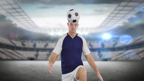 白人男性サッカー選手のスタジアムのアニメーション
