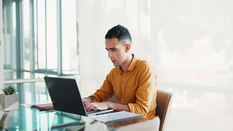 Businessman,-laptop-and-typing-for-planning