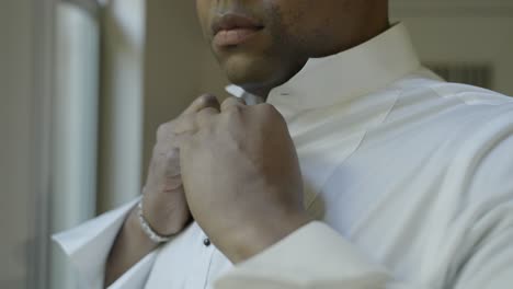 groom getting ready on his wedding day