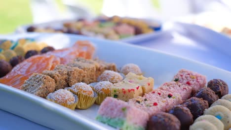 variety of indian sweets served at the wedding reception