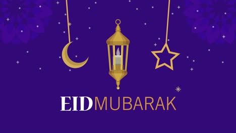 lettere di eid mubarak con lampada