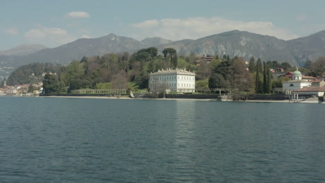 aerial view of a villa in bellagio, in lake como, italy