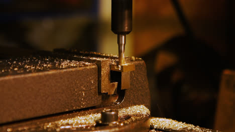 Machine-drilling-a-metal