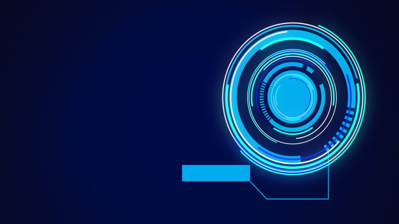 Animation of scopes scanning and data processing on blue background