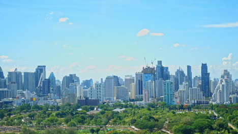 time-lapse medium close of the skyline of bangkok, thailand