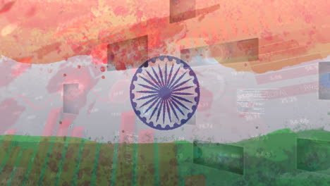 composition of covid 19 cells and statistics over indian flag