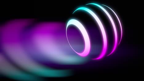 la luz brillante de la esfera de neón representa un planeta futurista - bucle de 4k