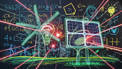 renewable energy and scientific concepts illustration