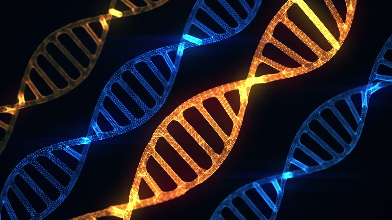 animación de fondo de la forma abstracta de la molécula de adn