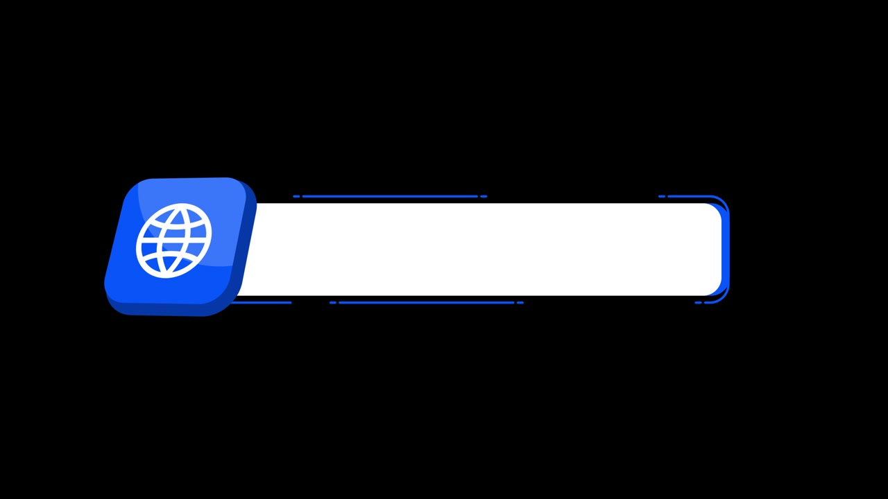 Animated Lower Third Graphic with Globe Icon and Text Box
