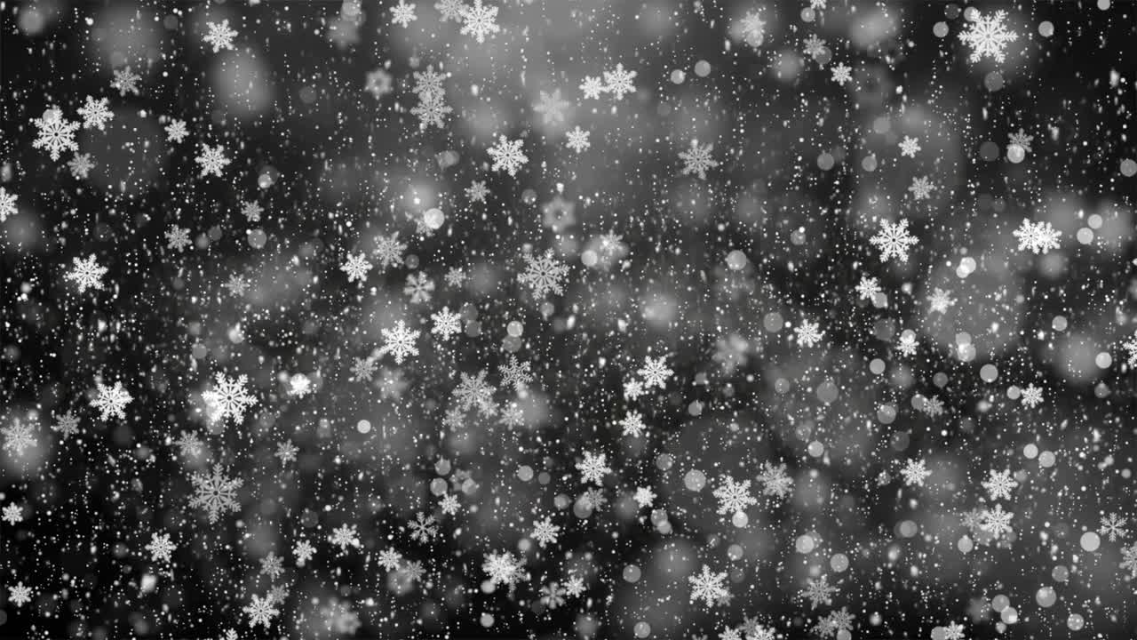 nieve blanca que cae con transparencia animación en bucle alfa fondo. nieve caída de nieve partículas de copo de nieve sin problemas bucle negro animación en pantalla verde alfa