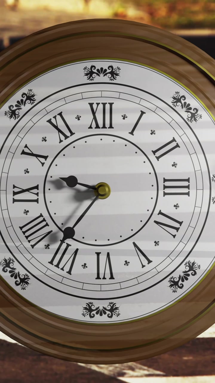 Animazione di un orologio che ticchetta su un attraversamento pedonale affollato