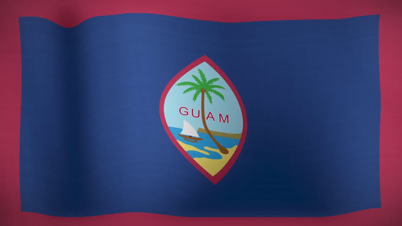 animación de la bandera nacional de guam ondeando
