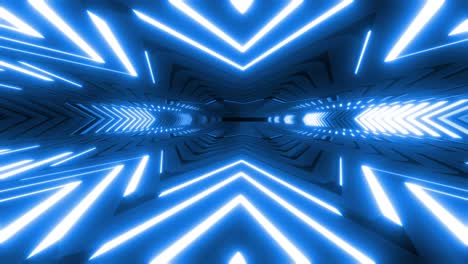 neon blue arrow tunnel
