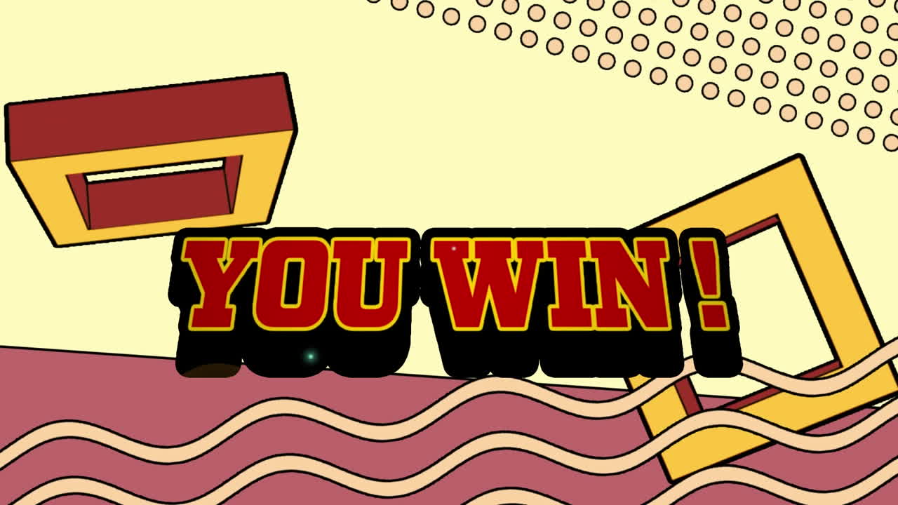 추상적인 패턴 위에 텍스트를 이기는 애니메이션