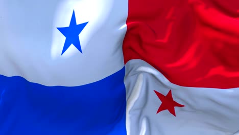 panama flag waving in wind slow motion animation . 4k realistic fabric texture flag smooth blowing on a windy day continuous seamless loop background.