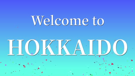 bienvenido a hokkaido mensaje de texto animación gráficos en movimiento