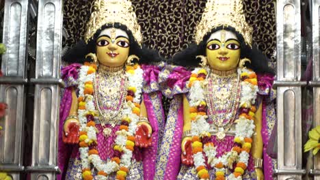 the idol of hindu deity lord krishna has been replaced inside the temple