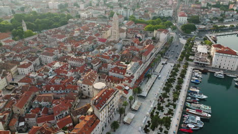 AERIAL-Shot-of-the-city-of-Split-in-Croatia,-Europe-8