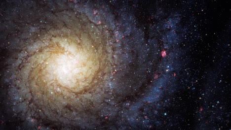 vuelo espacial en bucle exploración del espacio profundo viaje a la galaxia espiral m74 4k 3d exploración espacial de bucle a messier 74, una gran galaxia en espiral en la constelación ecuatorial de los peces.