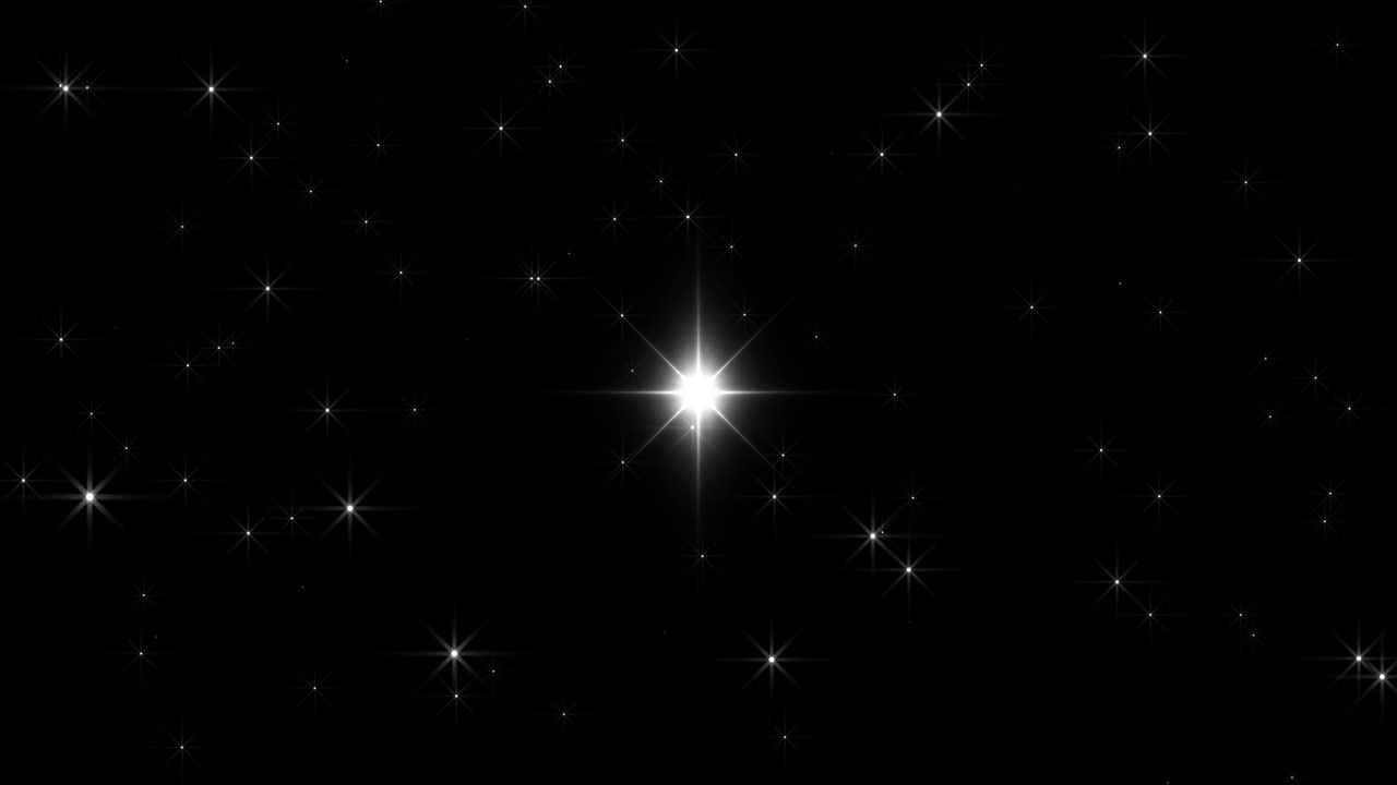 Stelle Scintillanti ed Effetto Luminoso su Sfondo Nero