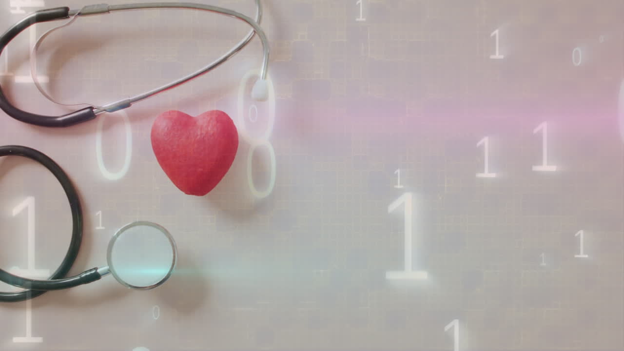 스테토스코프를 통해 데이터 처리의 애니메이션