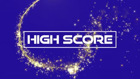 Animation-of-high-score-text-over-shooting-star-and-purple-background